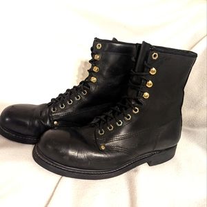 Iron Age black steel toe combat boots 10D Mens